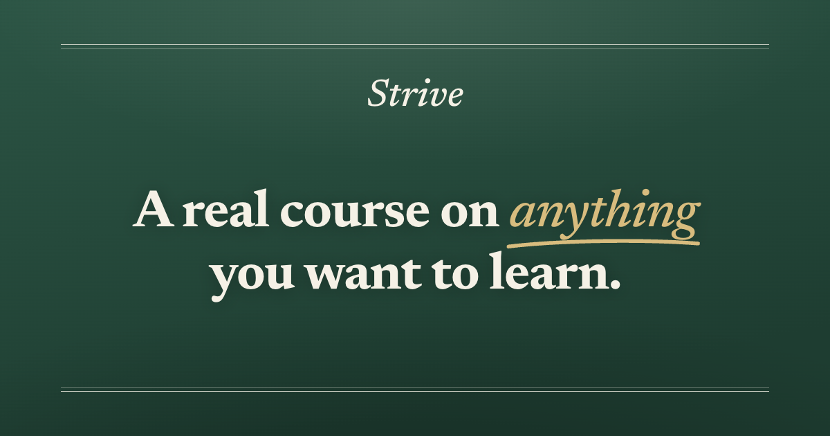 Strive — Personal AI courses on anything you want to learn · Strive
